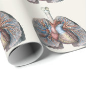 ヴィンテージ 人体解剖学 肺 心臓 器官 血液 ラッピングペーパー (ロールコーナー)