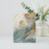 ヴィンテージ-人魚および虹、 ポストカード (スタンド正面)