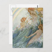 ヴィンテージ-人魚および虹、 ポストカード (正面/裏面)