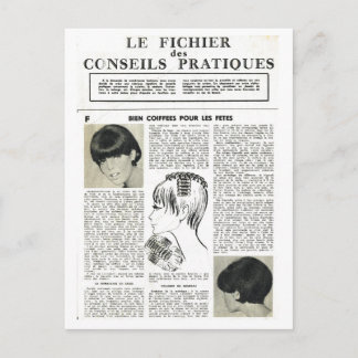 ヴィンテージ、休暇の季節のレトロのヘアースタイル シーズンポストカード