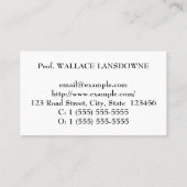 ヴィンテージ、伝統的プロフェッショナル名刺 名刺 (裏面)