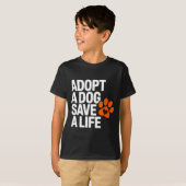 ヴィンテージ 保護犬を迎える 命を救う 動物愛護 愛犬家 Tシャツ (正面フル)