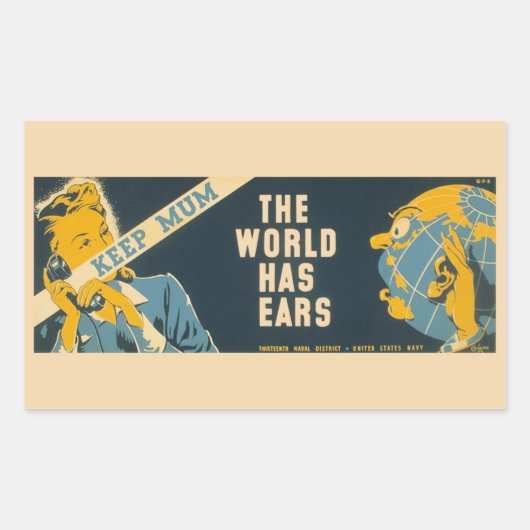 ヴィンテージ「保Mum」スタンプ 長方形シール (正面)