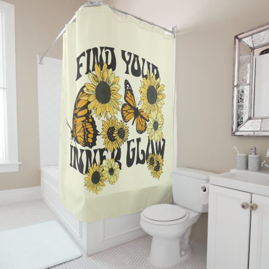 ヴィンテージ |内側の光彩を見つける シャワーカーテン (インサイチュ)