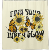 ヴィンテージ |内側の光彩を見つける シャワーカーテン (正面)