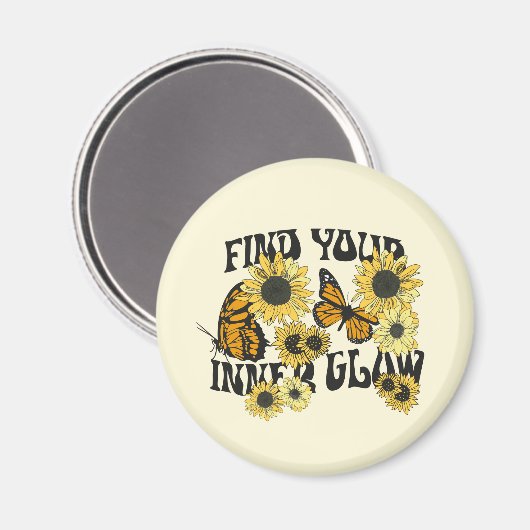 ヴィンテージ |内側の光彩を見つける マグネット (正面/裏面)