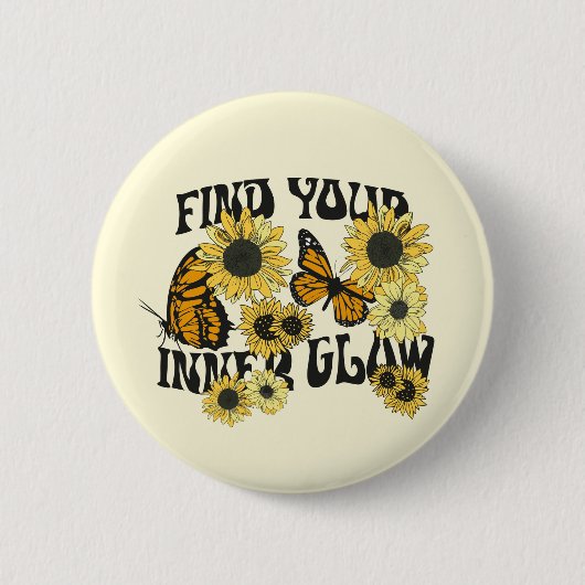 ヴィンテージ |内側の光彩を見つける 缶バッジ (正面)