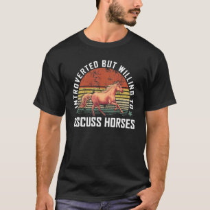 ヴィンテージ 内向的な 馬 馬1 Tシャツ