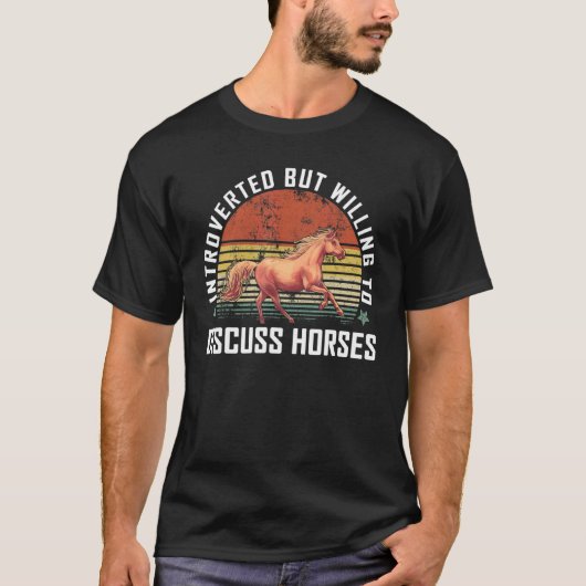 ヴィンテージ 内向的な 馬 馬1 Tシャツ (正面)