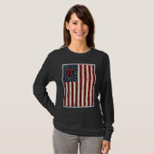 ヴィンテージ 円周率 アメリカ国旗 数学教師 Tシャツ デザイン (正面フル)
