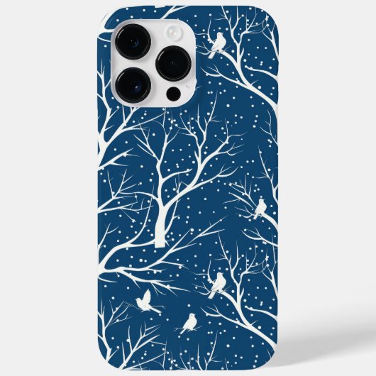 ヴィンテージ 冬 空 白い鳥 雪の結晶 Case-Mate iPhoneケース (裏面)