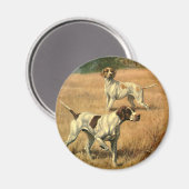 ヴィンテージ 動物、イングリッシュ・ポインター猟犬 マグネット (正面/裏面)