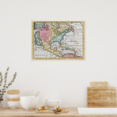 ヴィンテージ 北米 地図 北米の地図 ポスター (キッチン)