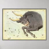 ヴィンテージ 十二宮 占星術 牡牛座 星座 ポスター (正面)