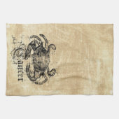ヴィンテージ〔占星術の〕十二宮図がん キッチンタオル (横)