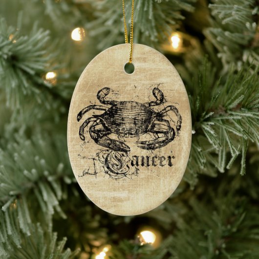 ヴィンテージ〔占星術の〕十二宮図がん セラミックオーナメント (ツリー)