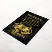 ヴィンテージ〔占星術の〕十二宮図がん 箔招待状 (回転した状態)