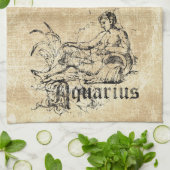 ヴィンテージ〔占星術の〕十二宮図アクエリアス キッチンタオル (折り畳み)