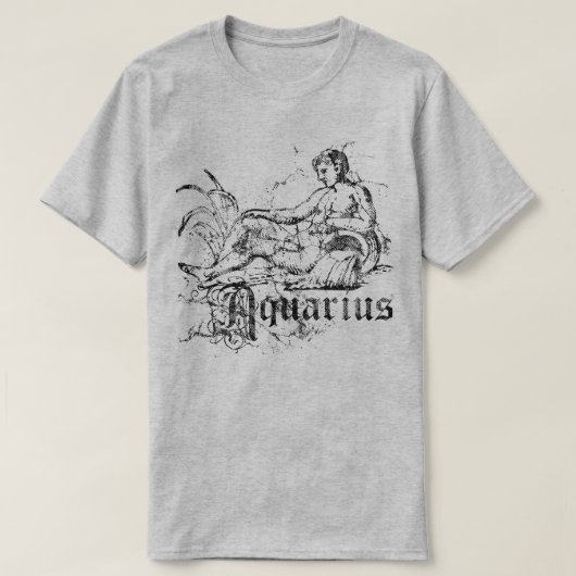 ヴィンテージ〔占星術の〕十二宮図アクエリアス Tシャツ (デザイン正面)