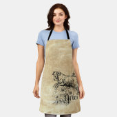 ヴィンテージ〔占星術の〕十二宮図アリ エプロン (着用した状態)