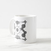 ヴィンテージ〔占星術の〕十二宮図アールデコデザインコーヒーマグ コーヒーマグカップ (正面左)