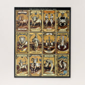 ヴィンテージ〔占星術の〕十二宮図シンボルや象徴パズル-タロットアインスパイアストロ ジグソーパズル (縦)