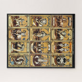 ヴィンテージ〔占星術の〕十二宮図シンボルや象徴パズル-タロットアインスパイアストロ ジグソーパズル (横)