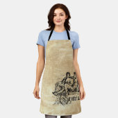 ヴィンテージ〔占星術の〕十二宮図ジェミニ エプロン (着用した状態)