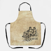 ヴィンテージ〔占星術の〕十二宮図ジェミニ エプロン (正面)