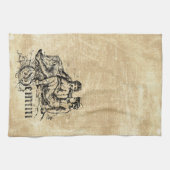 ヴィンテージ〔占星術の〕十二宮図ジェミニ キッチンタオル (横)