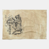 ヴィンテージ〔占星術の〕十二宮図タウラス キッチンタオル (横)