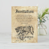 ヴィンテージ〔占星術の〕十二宮図タウルス 招待状 (スタンド正面)