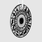 ヴィンテージ〔占星術の〕十二宮図ホイール オーナメント (正面)