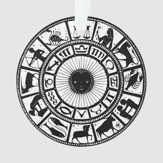 ヴィンテージ〔占星術の〕十二宮図ホイール オーナメント (正面)