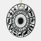 ヴィンテージ〔占星術の〕十二宮図ホイール セラミックオーナメント (左)
