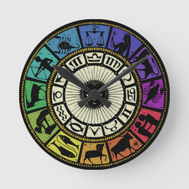 ヴィンテージ〔占星術の〕十二宮図ホイール ラウンド壁時計