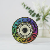 ヴィンテージ〔占星術の〕十二宮図ホイール 招待状 (スタンド正面)