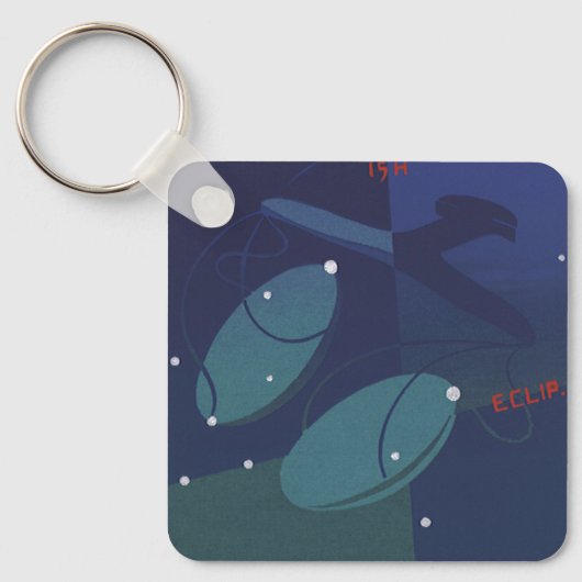 ヴィンテージ〔占星術の〕十二宮図占星天秤座 キーホルダー (正面)