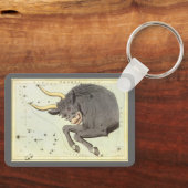 ヴィンテージ〔占星術の〕十二宮図占星術タウラスブル星座 キーホルダー (正面)