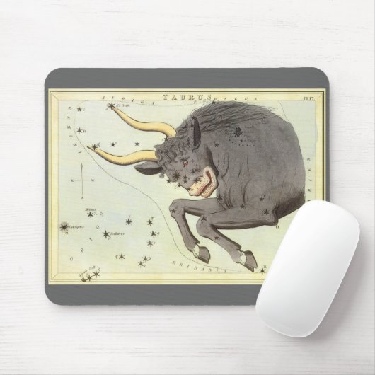 ヴィンテージ〔占星術の〕十二宮図占星術タウラスブル星座 マウスパッド (マウス)