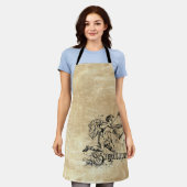 ヴィンテージ〔占星術の〕十二宮図射手座 エプロン (着用した状態)