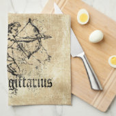 ヴィンテージ〔占星術の〕十二宮図射手座 キッチンタオル (四つ折り)