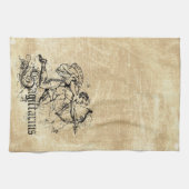 ヴィンテージ〔占星術の〕十二宮図射手座 キッチンタオル (横)
