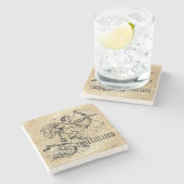 ヴィンテージ〔占星術の〕十二宮図射手座 ストーンコースター (横)