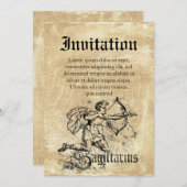 ヴィンテージ〔占星術の〕十二宮図射手座 招待状 (正面/裏面)