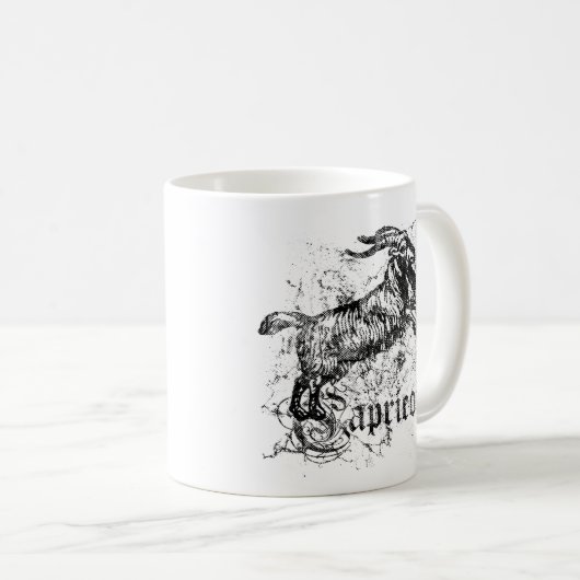ヴィンテージ〔占星術の〕十二宮図山羊座 コーヒーマグカップ (正面右)