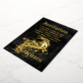 ヴィンテージ〔占星術の〕十二宮図山羊座 箔招待状 (回転した状態)