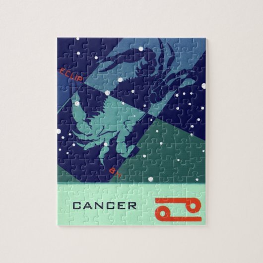 ヴィンテージ〔占星術の〕十二宮図星占いカニ星座 ジグソーパズル (縦)