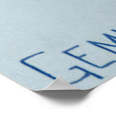 ヴィンテージ〔占星術の〕十二宮図星占いジェミニツイン星座 ポスター (角)