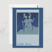 ヴィンテージ〔占星術の〕十二宮図星占い双子座 ポストカード (正面/裏面)